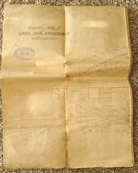 Cunard R.M.S. Alaunia Ship Lower Deck Plans