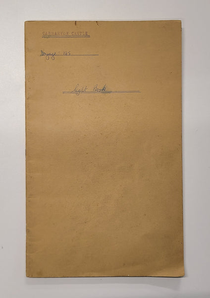 Union Castle Line R.M.M.V Carnavron Castle Light Log Book